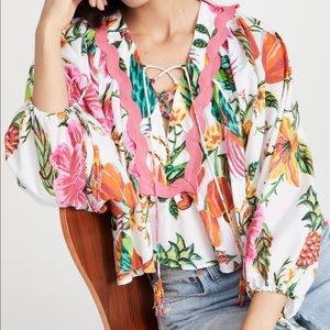 RARE NWOT FARM Rio Toucan’s Garden Blouse XS